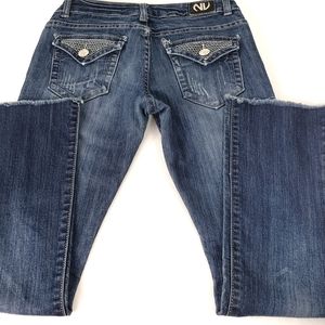 NV Women's Jr. Jeans sz 3 Slim Straight Skinny Distressed Raw Hem